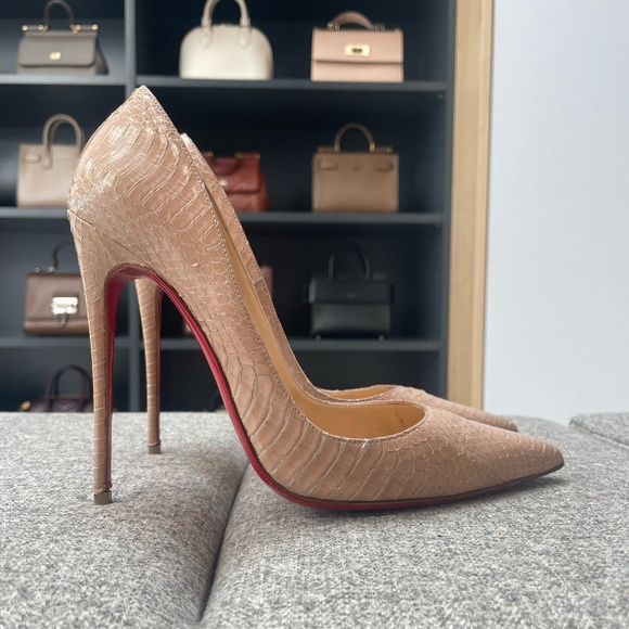 Christian Louboutin Shoes - Christian Louboutin So Kate, Watersnake Nude, EU38.5 (fits a US7.5 or US8)
